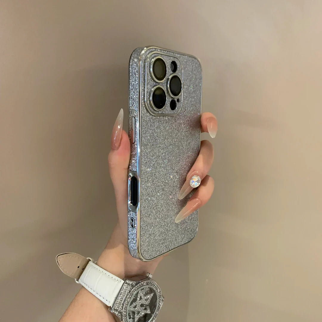 Sparkle Minimalist iPhone Case With Camera Protector