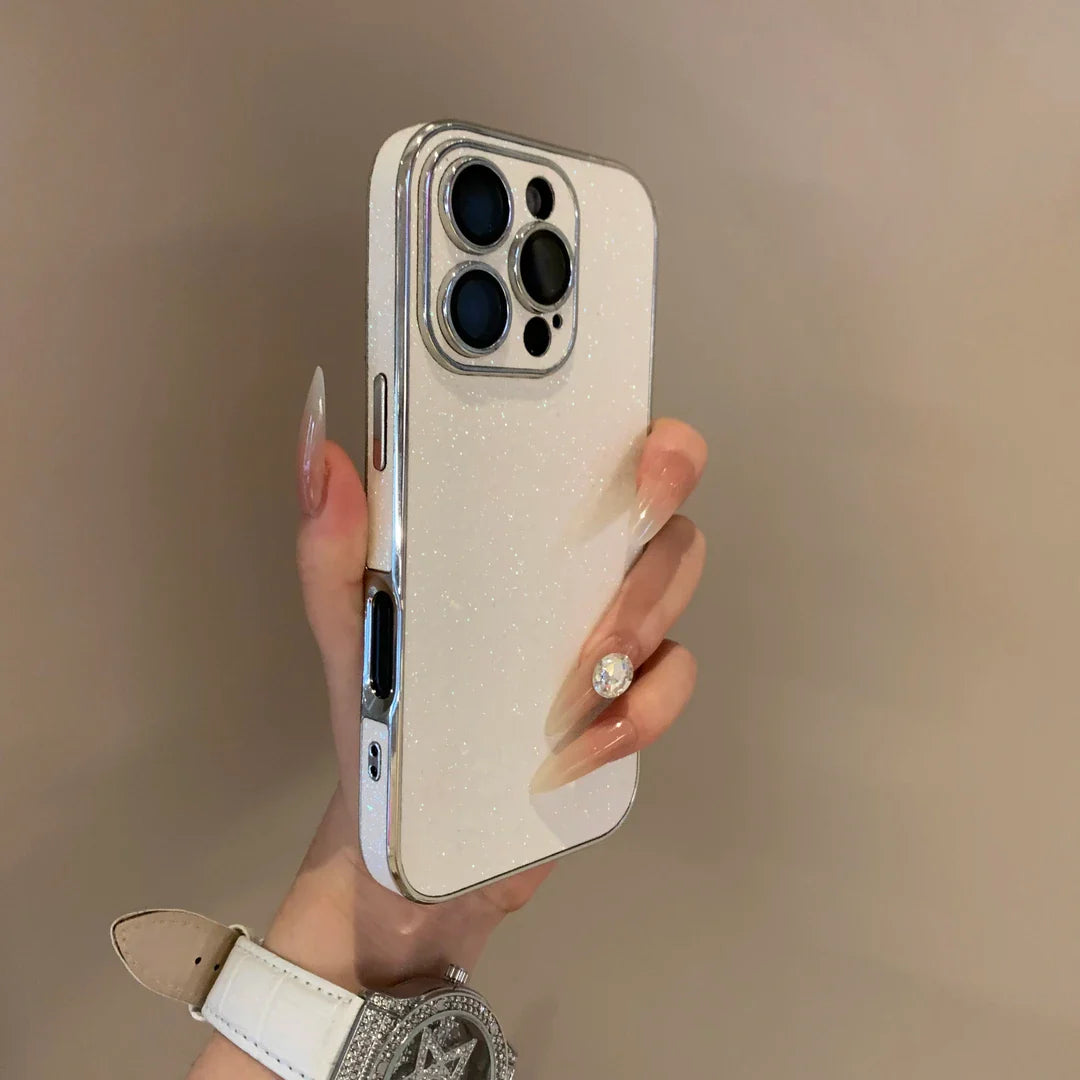 Sparkle Minimalist iPhone Case With Camera Protector