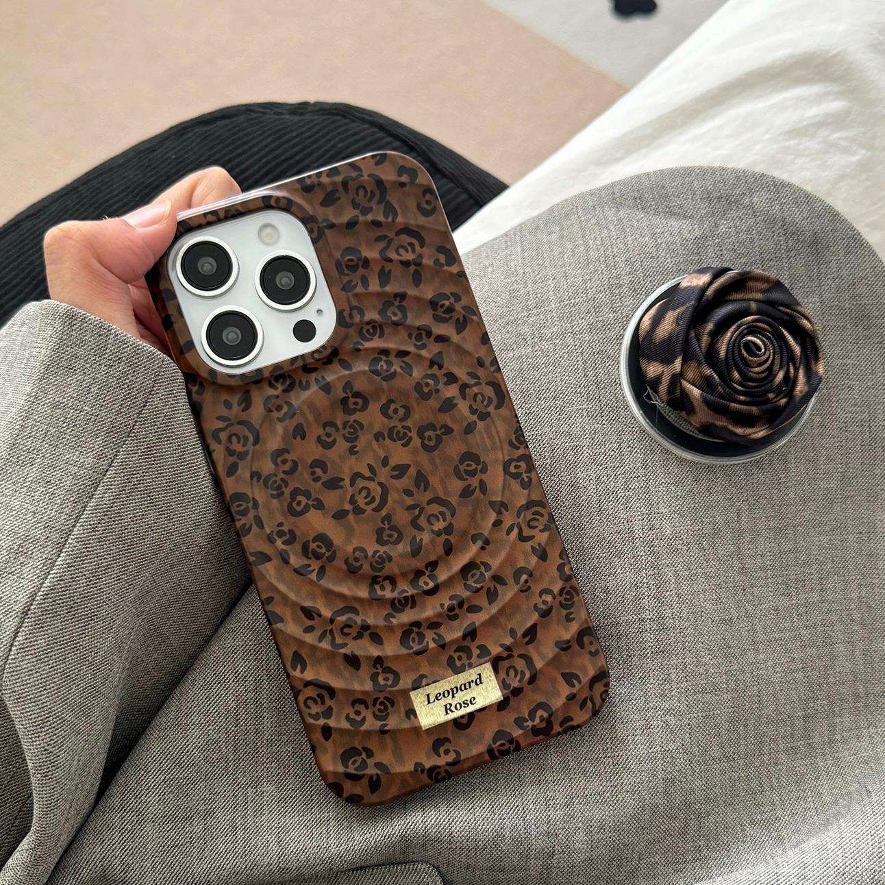 Custodia per iPhone Leopard Rose