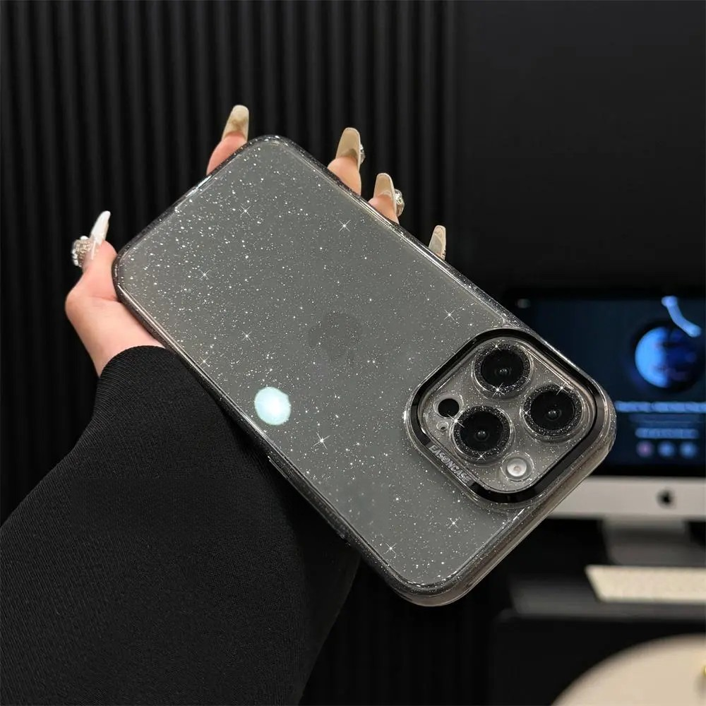 Custodia per iPhone con protezione della fotocamera con cielo stellato aggiornato e scintillante